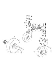 Front Caster And Tire Assembly Diagram and Parts List for Z-FORCE54 (17BF3AGX-17BF3AGX010)(2012) Cub Cadet Lawn Tractor